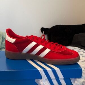 Adidas Women's Red and White Sneakers